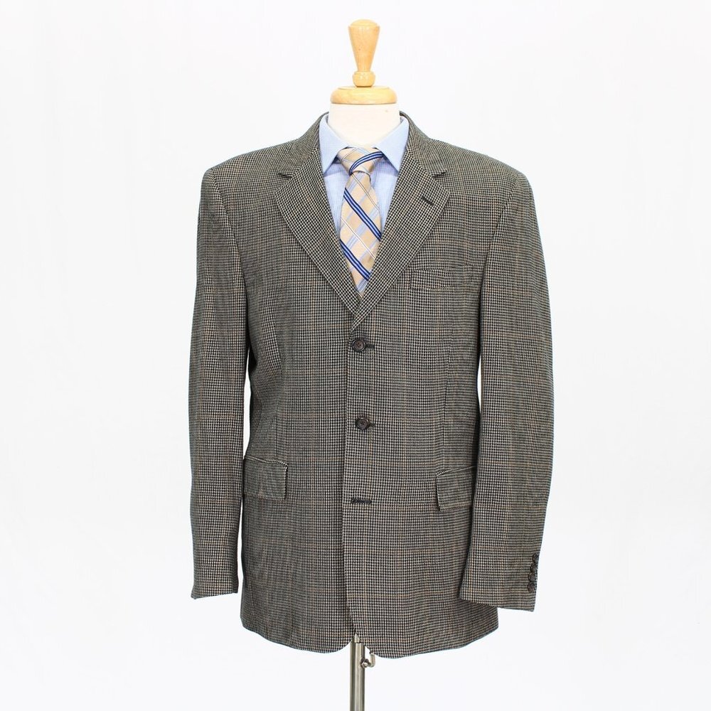 Jos. A. Bank 42R Beige Check 2-Button Sport Coat Blazer Jacket P464